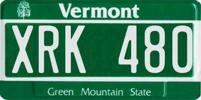 VT license plate XRK480