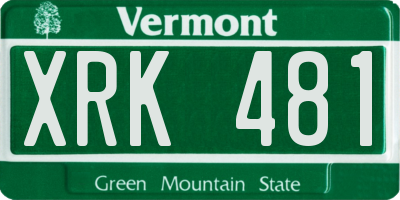 VT license plate XRK481