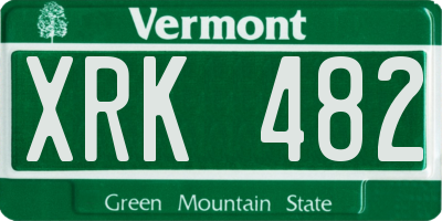VT license plate XRK482