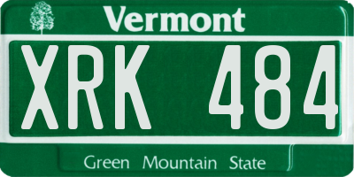 VT license plate XRK484