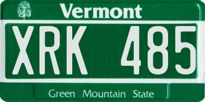 VT license plate XRK485