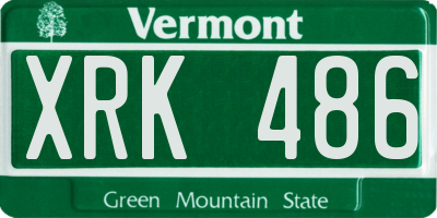 VT license plate XRK486