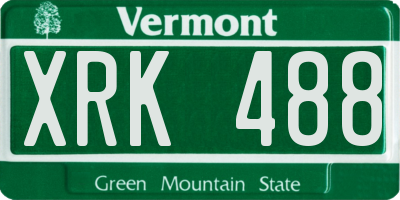 VT license plate XRK488