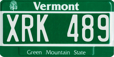 VT license plate XRK489