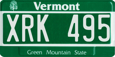 VT license plate XRK495