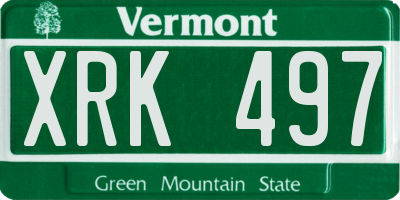 VT license plate XRK497