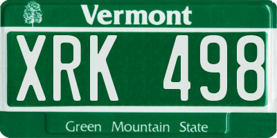 VT license plate XRK498