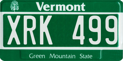 VT license plate XRK499