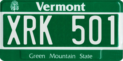 VT license plate XRK501