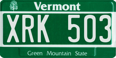 VT license plate XRK503