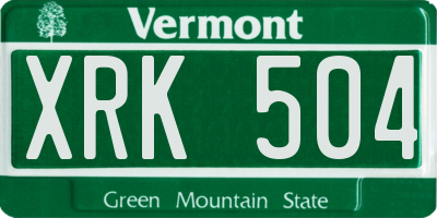 VT license plate XRK504