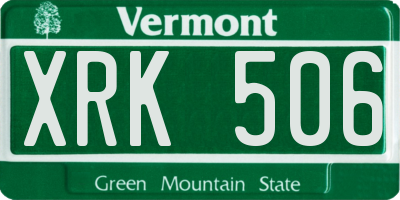 VT license plate XRK506