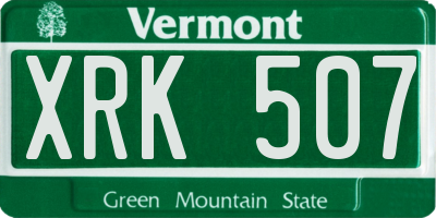 VT license plate XRK507