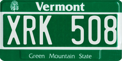 VT license plate XRK508