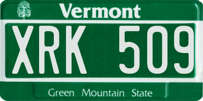 VT license plate XRK509