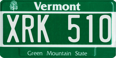 VT license plate XRK510