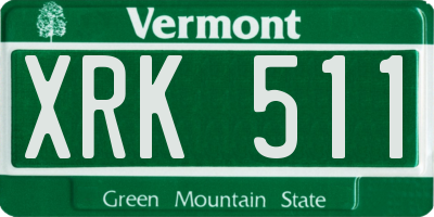 VT license plate XRK511