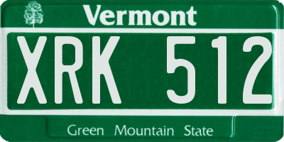 VT license plate XRK512