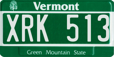 VT license plate XRK513