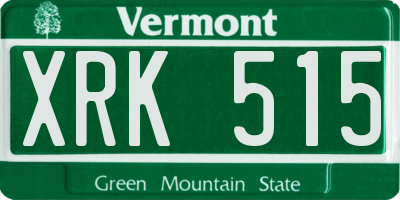 VT license plate XRK515