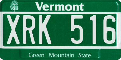 VT license plate XRK516