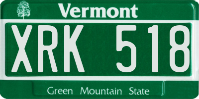 VT license plate XRK518
