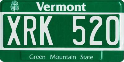 VT license plate XRK520