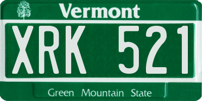 VT license plate XRK521