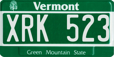 VT license plate XRK523