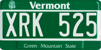 VT license plate XRK525