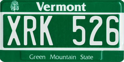 VT license plate XRK526