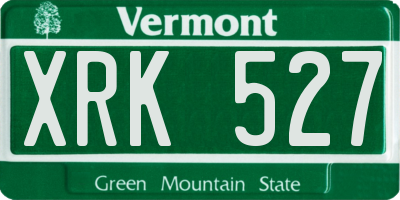 VT license plate XRK527