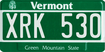 VT license plate XRK530