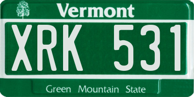 VT license plate XRK531