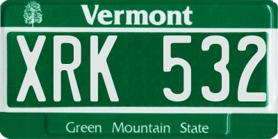 VT license plate XRK532