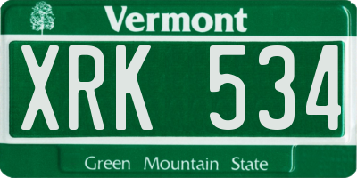VT license plate XRK534