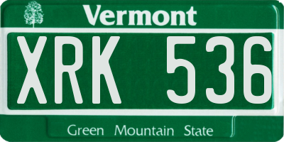 VT license plate XRK536