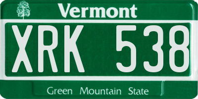 VT license plate XRK538