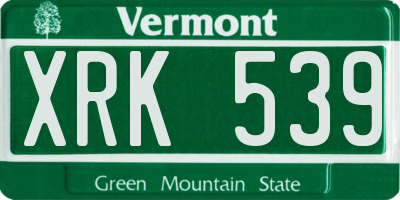 VT license plate XRK539