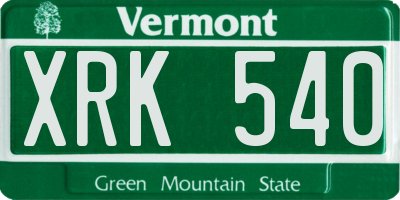 VT license plate XRK540