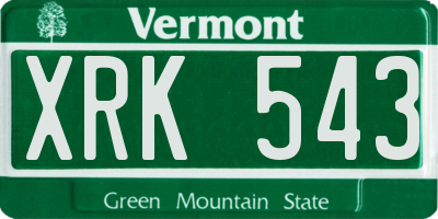 VT license plate XRK543