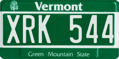 VT license plate XRK544