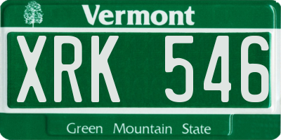 VT license plate XRK546