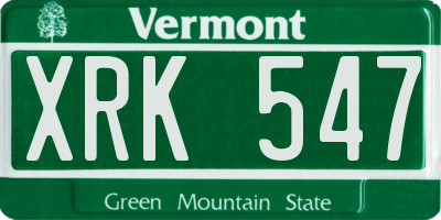 VT license plate XRK547