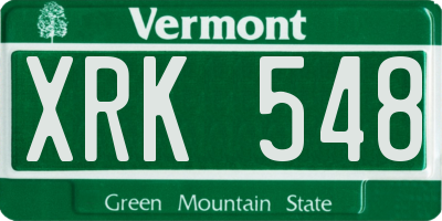 VT license plate XRK548