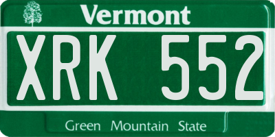 VT license plate XRK552