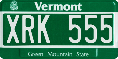 VT license plate XRK555