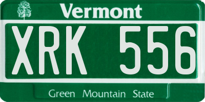 VT license plate XRK556