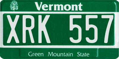 VT license plate XRK557