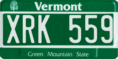 VT license plate XRK559